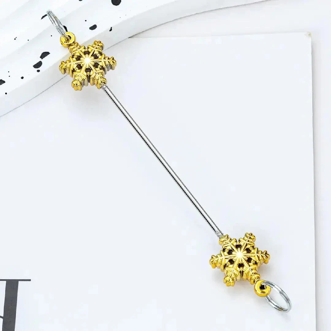 FS6857-89MM DIY Metal Beadable Keychain Bars with Snowflake for Keychain Accessories in Metallic Colors) Zoe DIY Wholesale