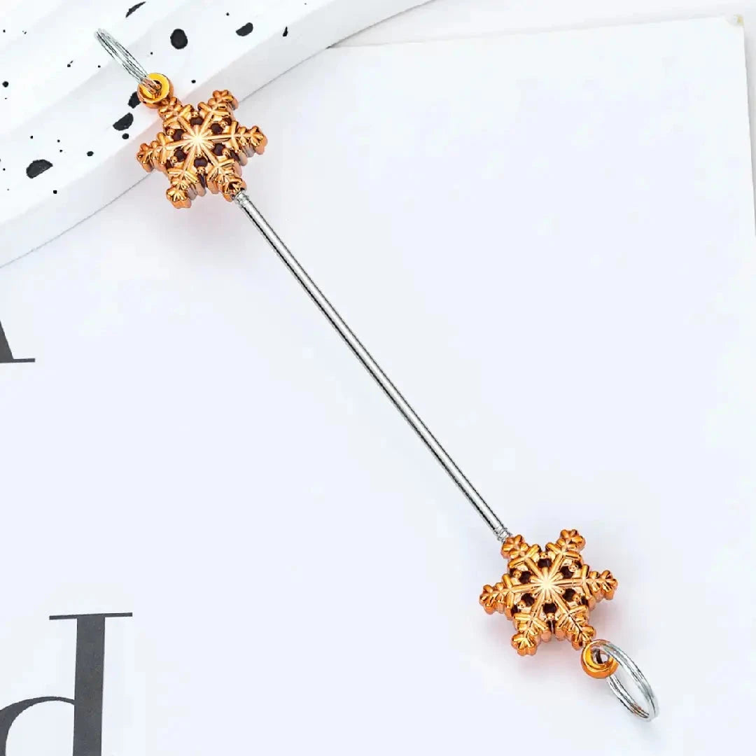 FS6857-89MM DIY Metal Beadable Keychain Bars with Snowflake for Keychain Accessories in Metallic Colors) Zoe DIY Wholesale