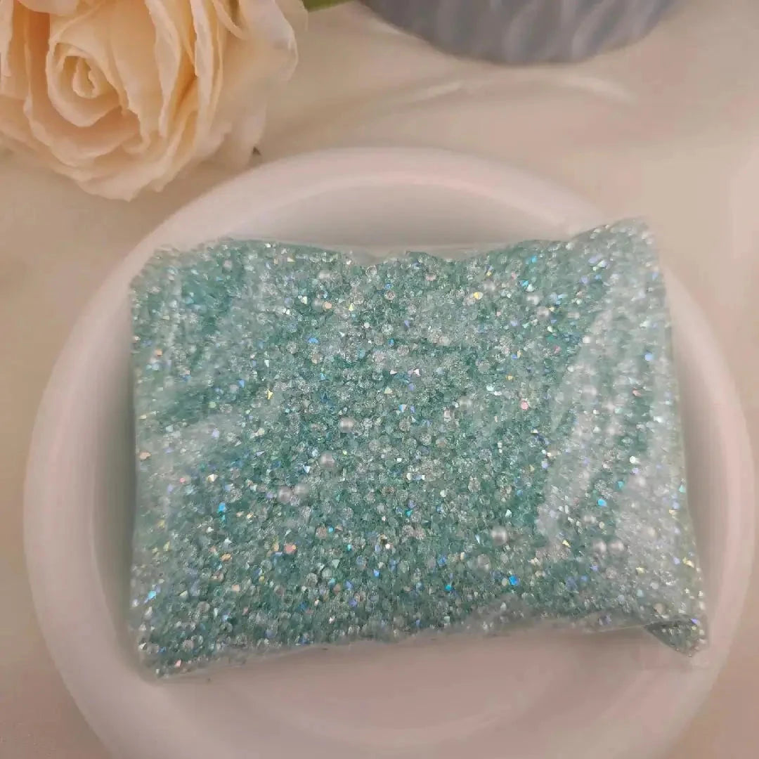FS6512-Mixed 2MM Sugar Diamonds + 3MM and 4MM Pearl for Sweets Ice Cubes Jelly Fondant Decoration Sugar Paste Soap Jewellery DIY Zoe DIY Wholesale