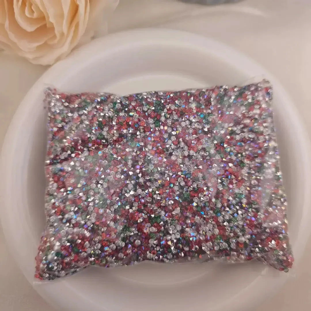 FS6512-Mixed 2MM Sugar Diamonds + 3MM and 4MM Pearl for Sweets Ice Cubes Jelly Fondant Decoration Sugar Paste Soap Jewellery DIY Zoe DIY Wholesale