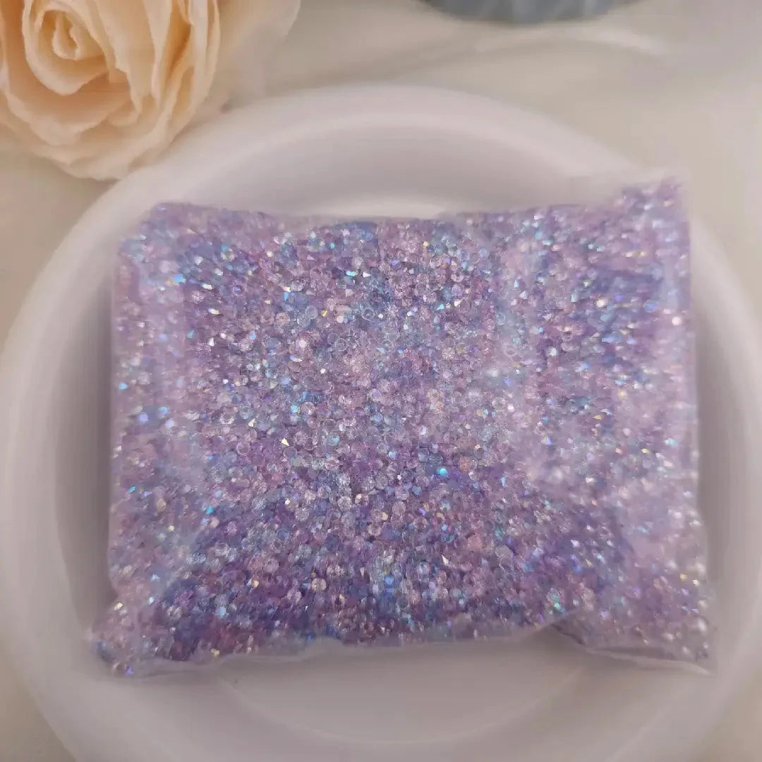 FS6512-Mixed 2MM Sugar Diamonds + 3MM and 4MM Pearl for Sweets Ice Cubes Jelly Fondant Decoration Sugar Paste Soap Jewellery DIY Zoe DIY Wholesale