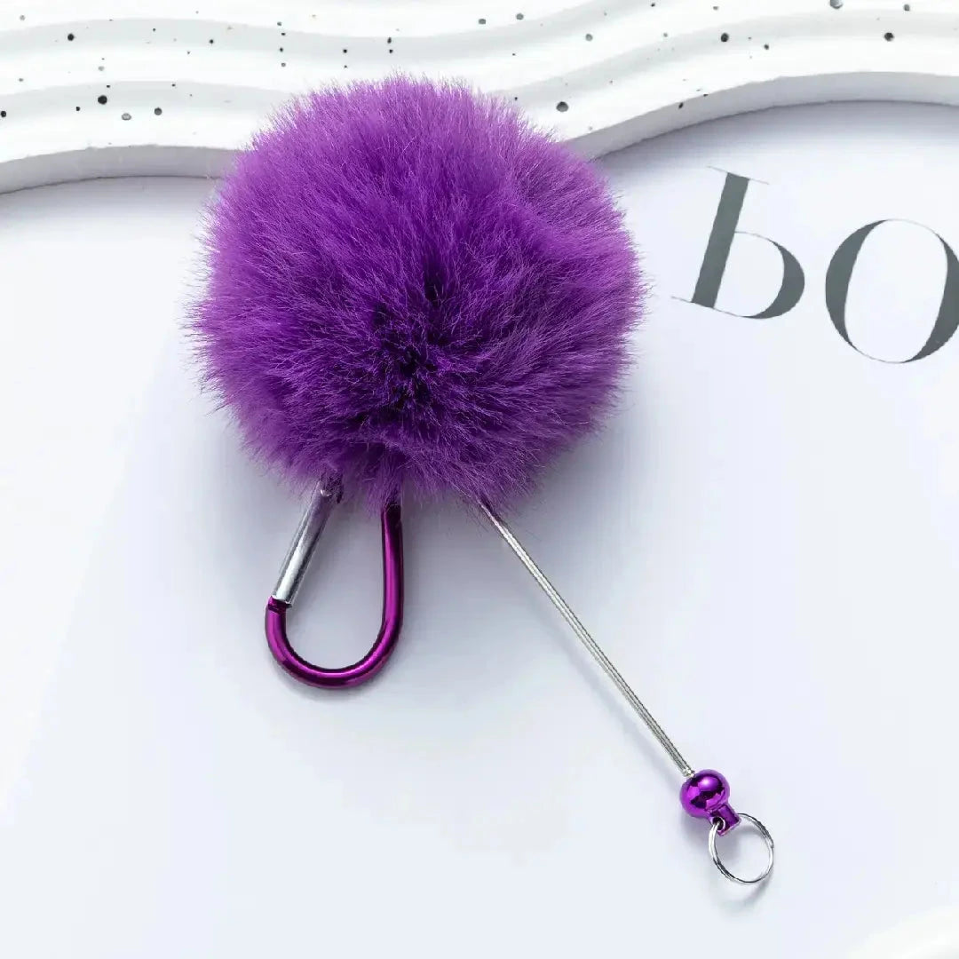 FS6871-Beaded Pom-Pom Keychain Clip for DIY Jewellery Zoe DIY Wholesale