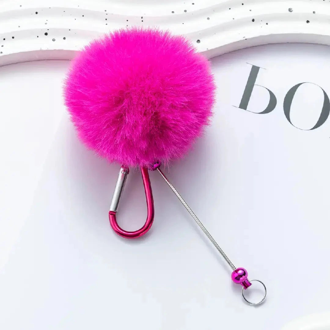 FS6871-Beaded Pom-Pom Keychain Clip for DIY Jewellery Zoe DIY Wholesale