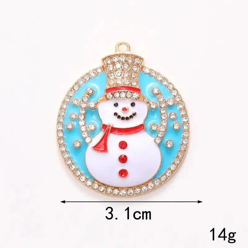 FS6906-31MM Round Snowman Alloy Pendant for Making Bracelets, Necklaces, Earrings, DIY Jewellery Crafts Zoe DIY Wholesale
