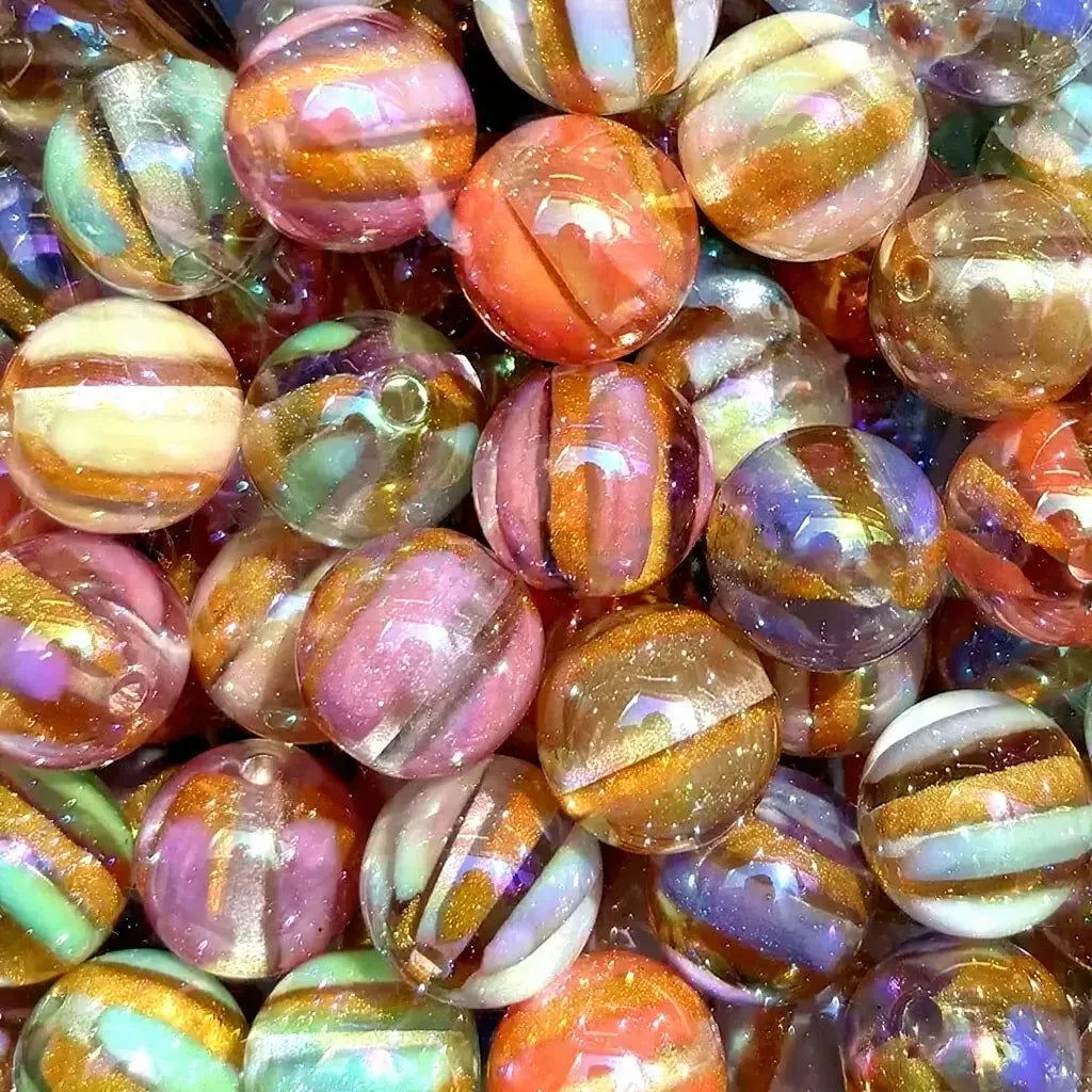 FS1946-16MM Gold Shimmer Pumpkin Resin Beads for  Making Bracelets, Necklaces, Earrings, DIY Jewellery Crafts Zoe DIY Wholesale