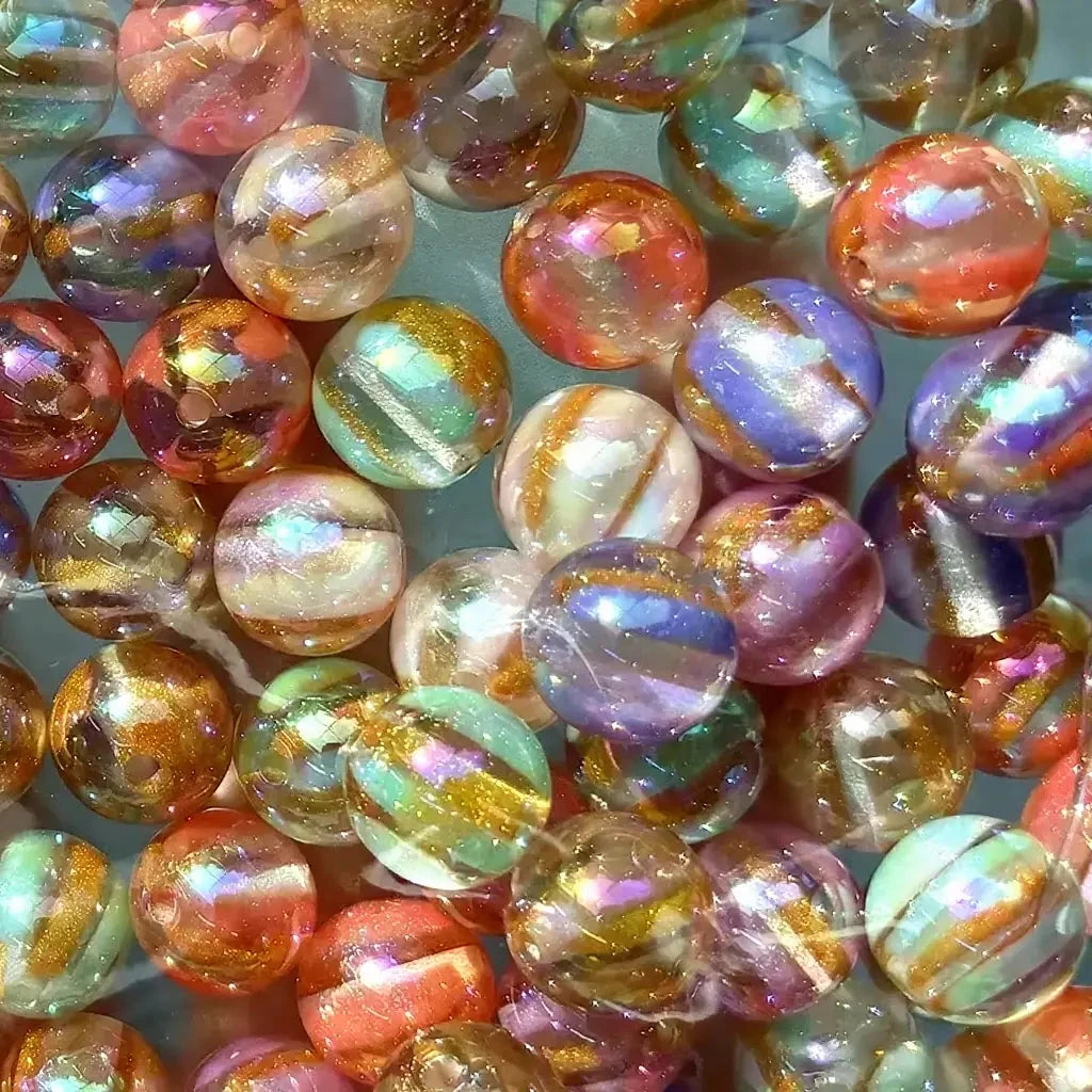 FS1946-16MM Gold Shimmer Pumpkin Resin Beads for  Making Bracelets, Necklaces, Earrings, DIY Jewellery Crafts Zoe DIY Wholesale