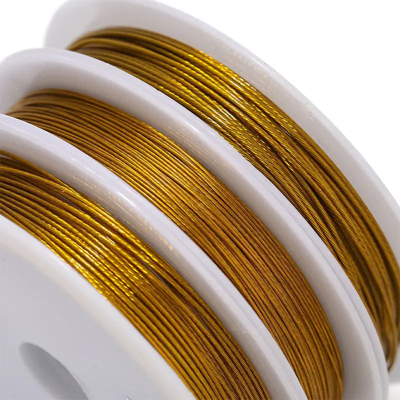 FS6932-0.5MM Gold Steel Wire For Multi-Purpose, Floristry, Decorative Objects, Jewellery Zoe DIY Wholesale