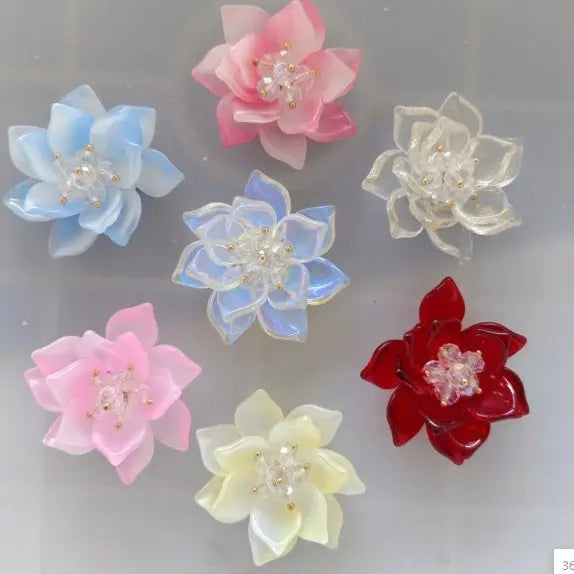 FS6927-45MM Glazed Double-Layer Epiphyllum For Decoration DIY Craft Zoe DIY Wholesale