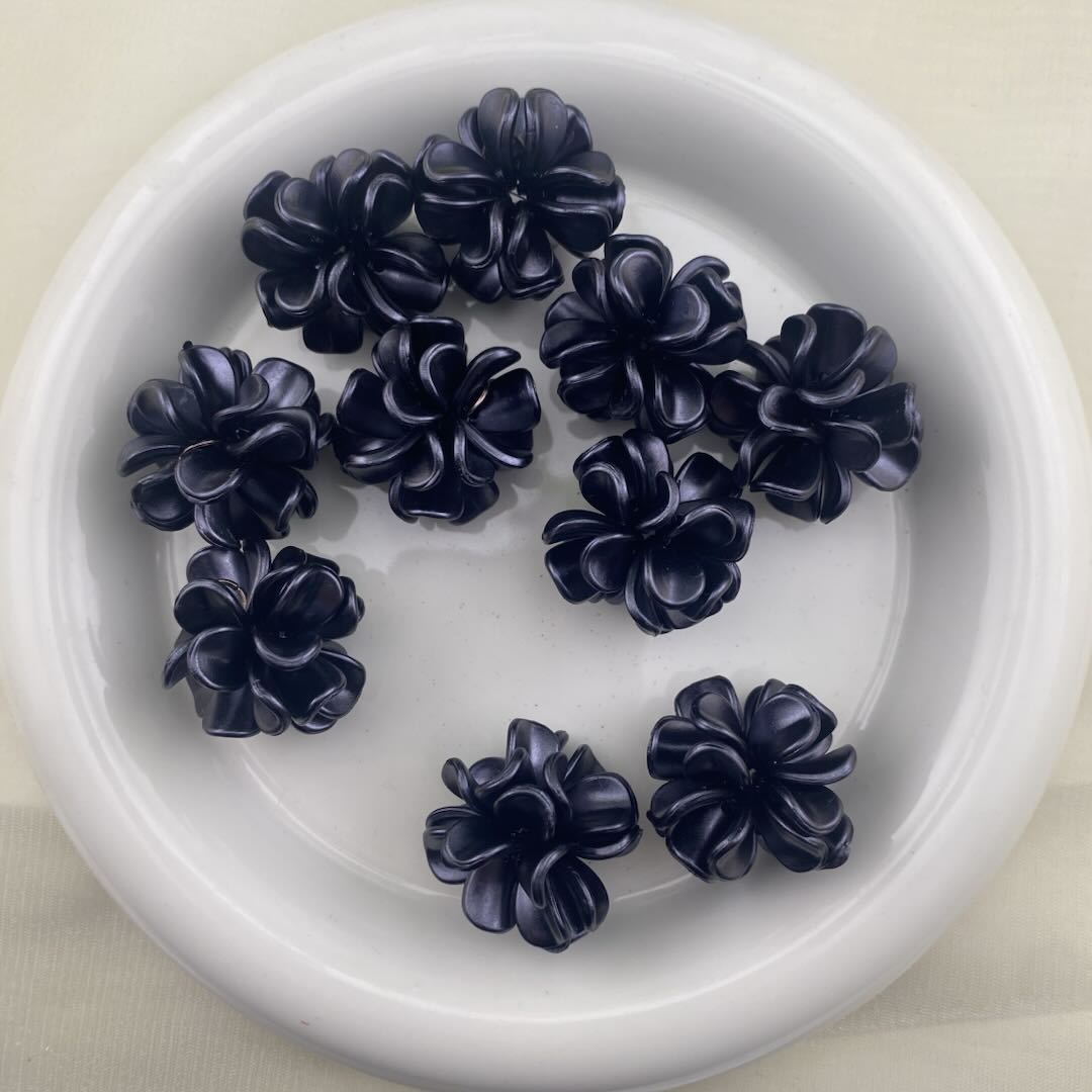 FS1013- 28MM Pearl Looking Flower Beads With  Ring Connector Fit For Beadable Pens Zoe's DIY Shop