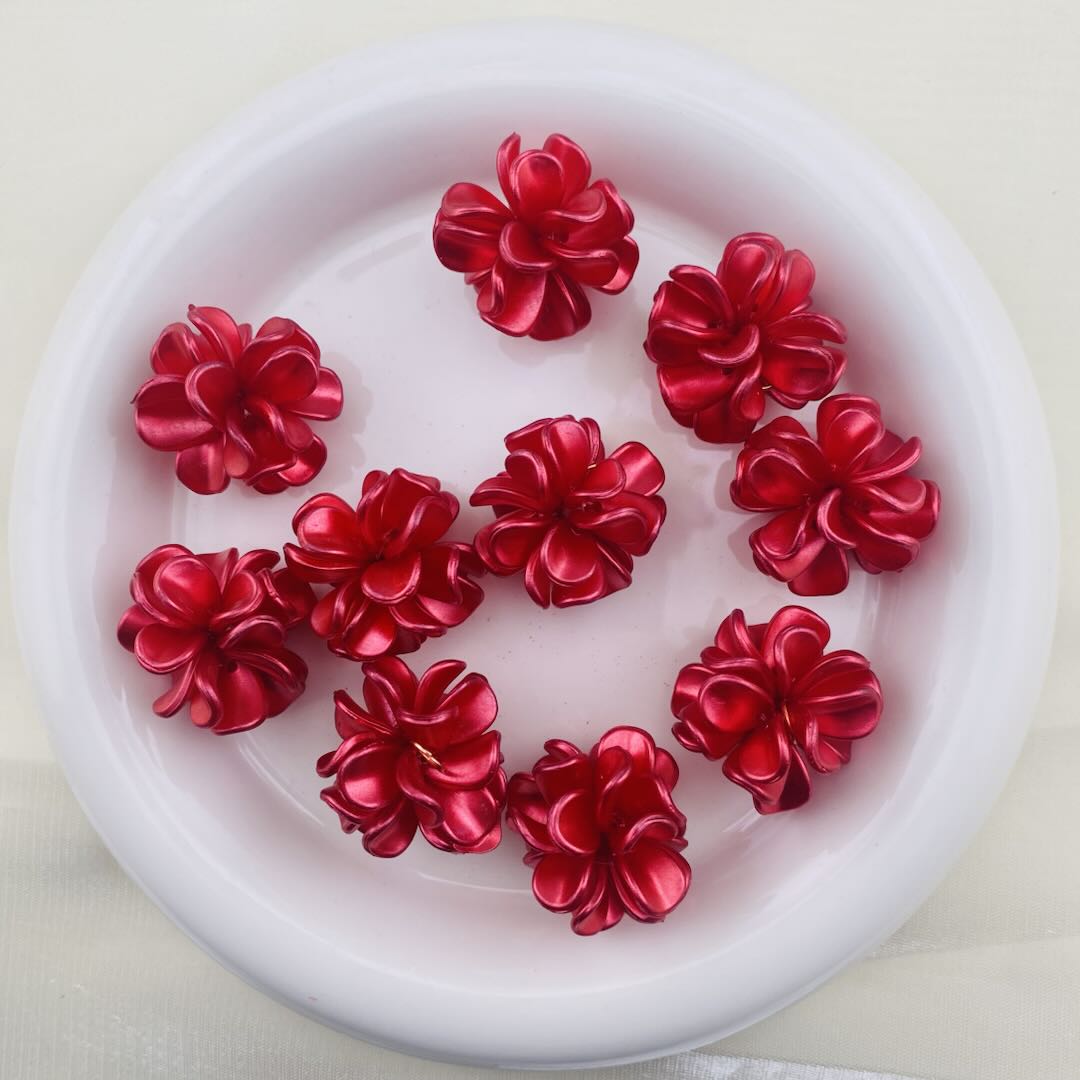FS1013- 28MM Pearl Looking Flower Beads With  Ring Connector Fit For Beadable Pens Zoe's DIY Shop