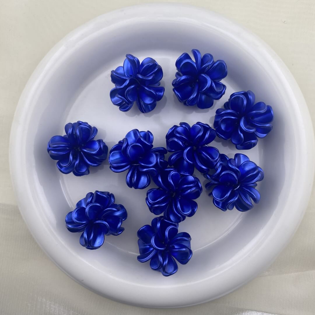 FS1013- 28MM Pearl Looking Flower Beads With  Ring Connector Fit For Beadable Pens Zoe's DIY Shop