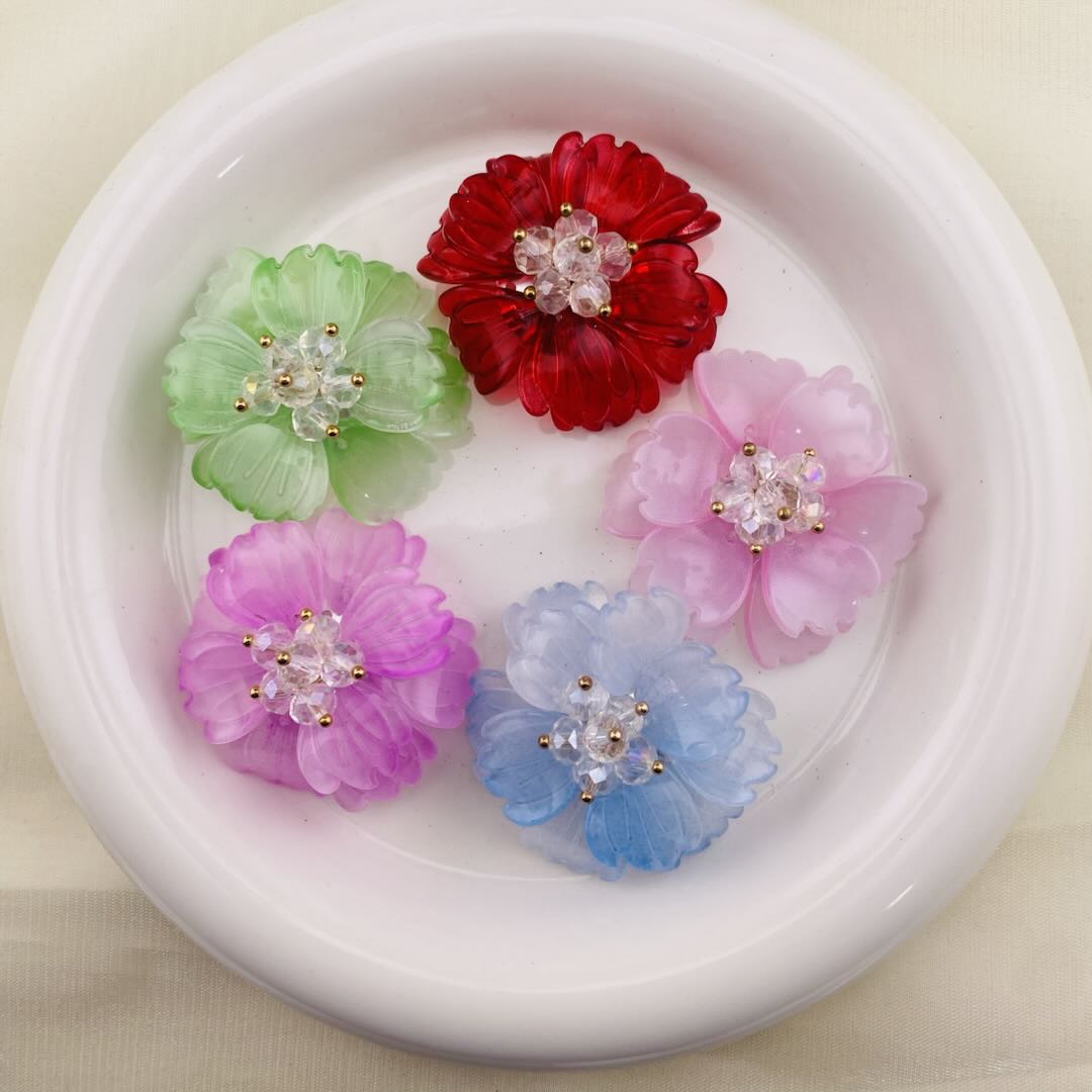 FS6934-40MM Glazed Coral Flowers For DIY Craft,Decoration Zoe DIY Wholesale