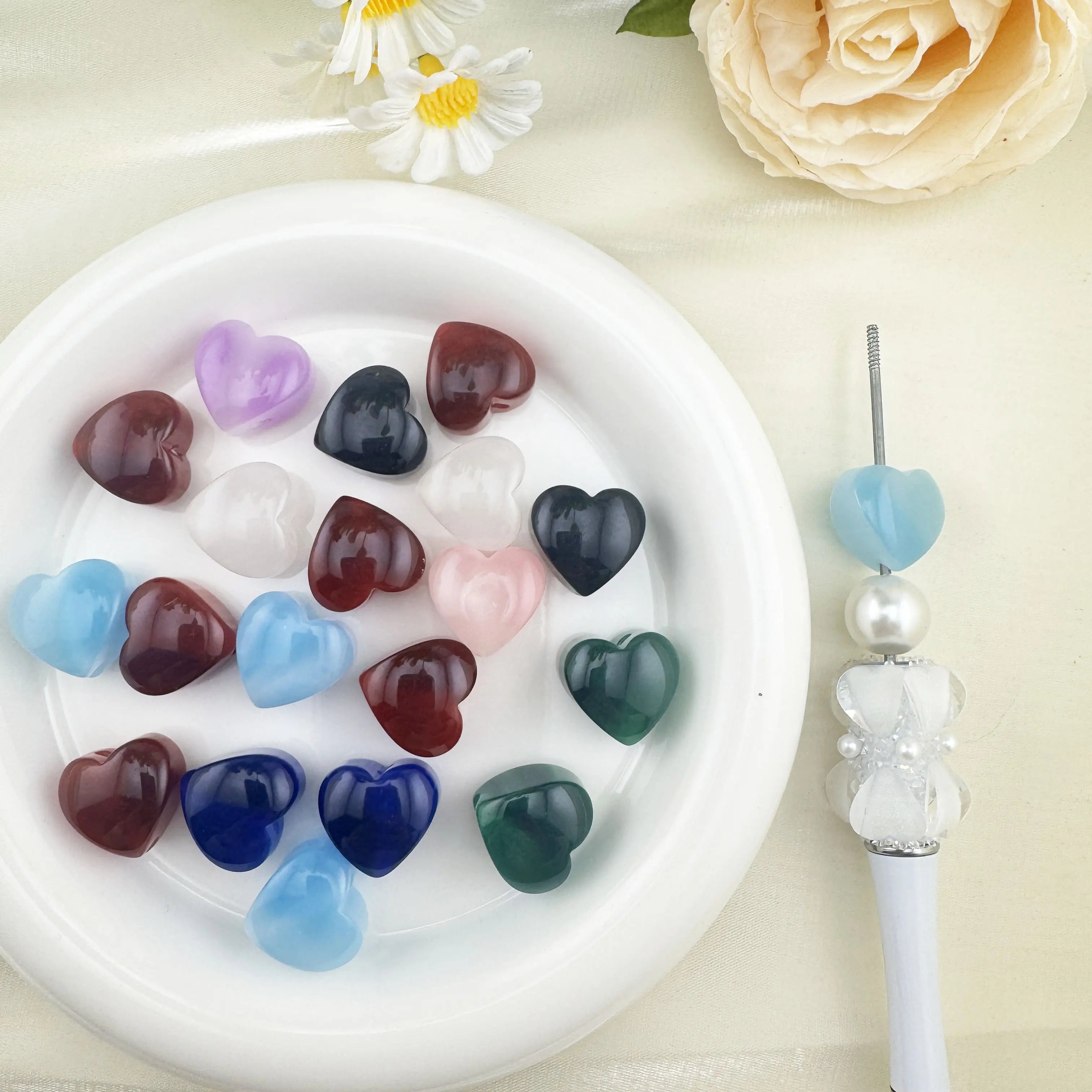 FS2268-20MM Cat Eye Heart Resin Beads for Making Bracelets, Necklaces, Earrings, DIY Jewellery Crafts Zoe DIY Wholesale
