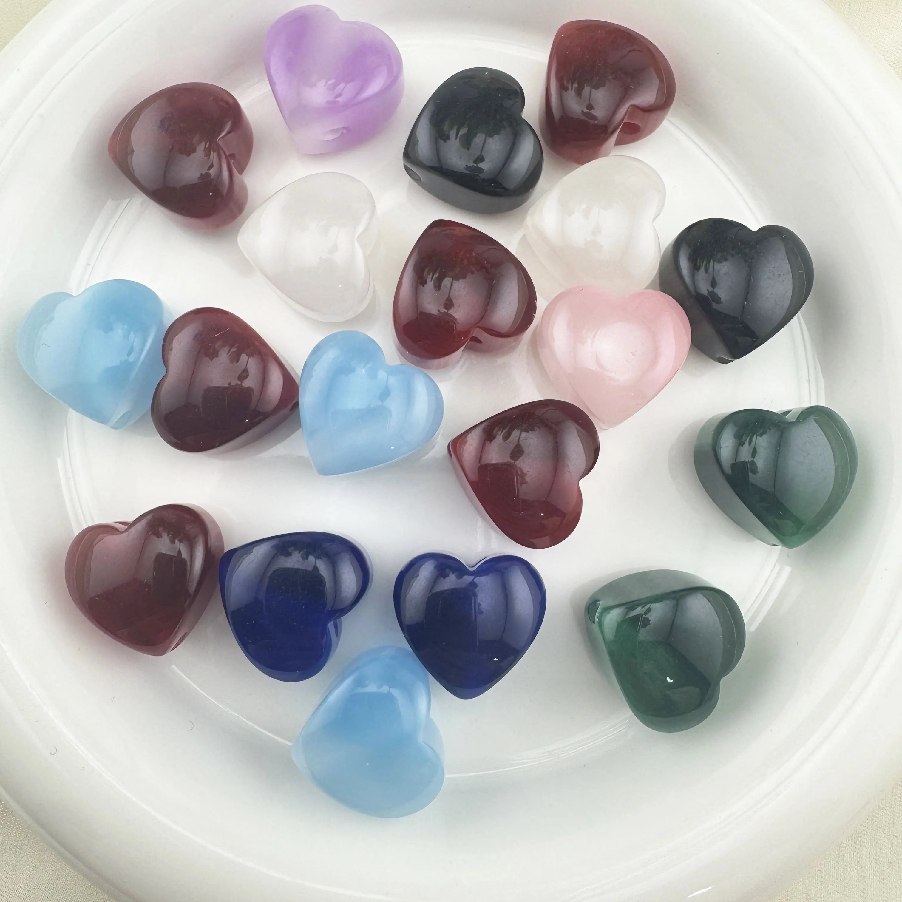FS2268-20MM Cat Eye Heart Resin Beads for Making Bracelets, Necklaces, Earrings, DIY Jewellery Crafts Zoe DIY Wholesale