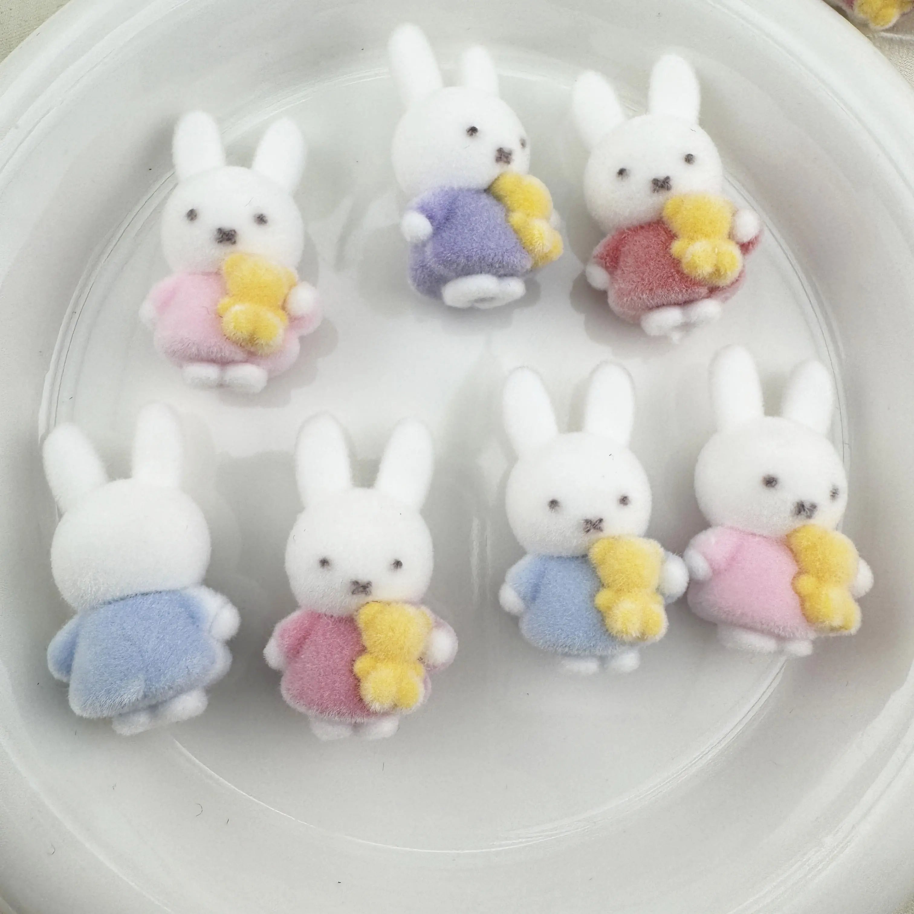 FS6725-35*25MM MIffy Rabbit Resin Flocking Beads for Beadable Pens Zoe DIY Wholesale