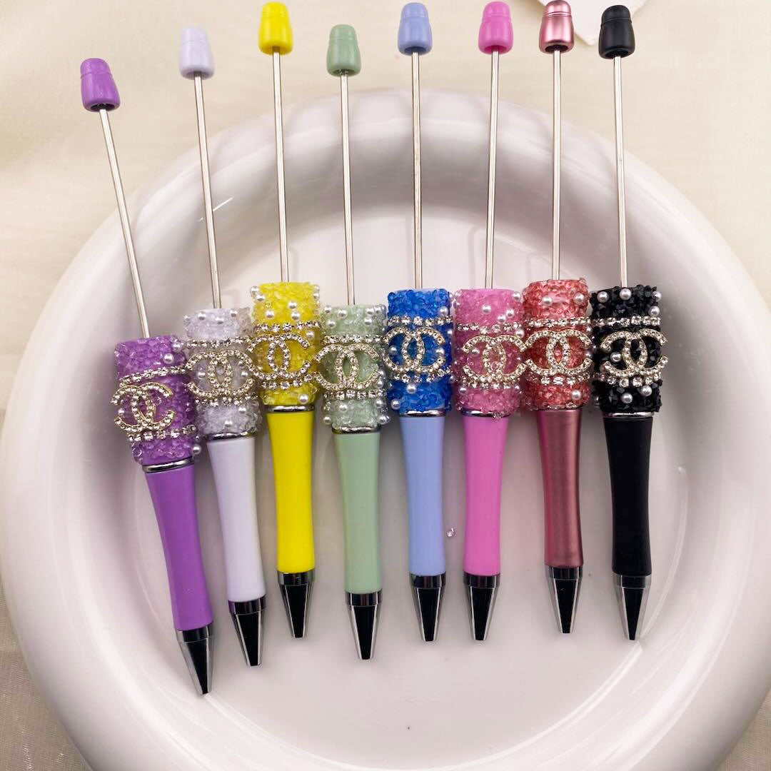 FS6952-Heavily Embellished Diamond-Beaded Pen For DIY Crafts Personalized Pen with Jewelry Beads Zoe DIY Wholesale