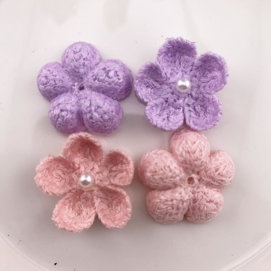 FS6786-27MM Crocheted Pearl Small Flower For DIY Craft Decoration Zoe DIY Wholesale