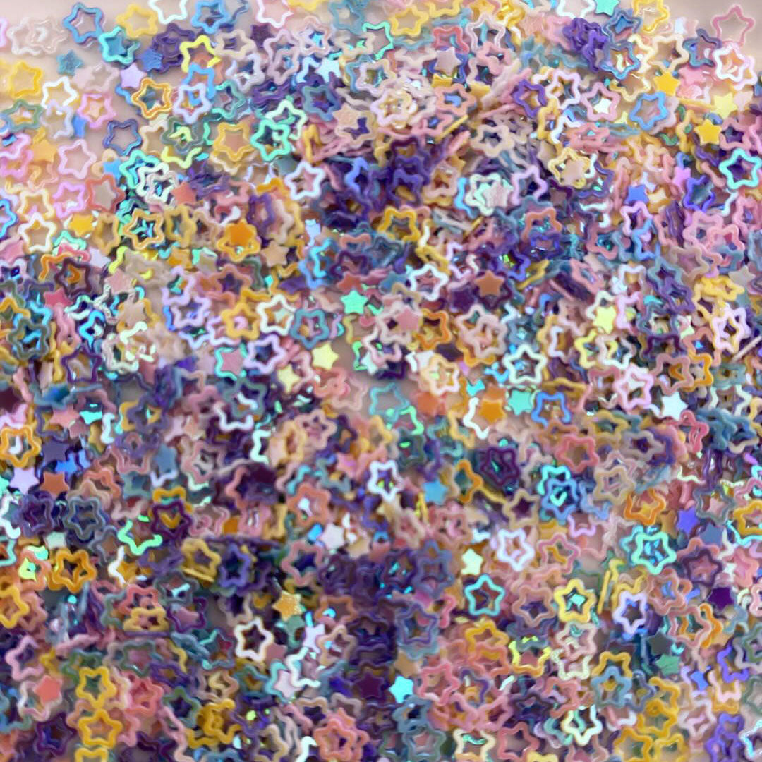 FS6955-Hollow Five-Pointed Stars Sequins For Jewelry Making and Art Decorations Zoe DIY Wholesale