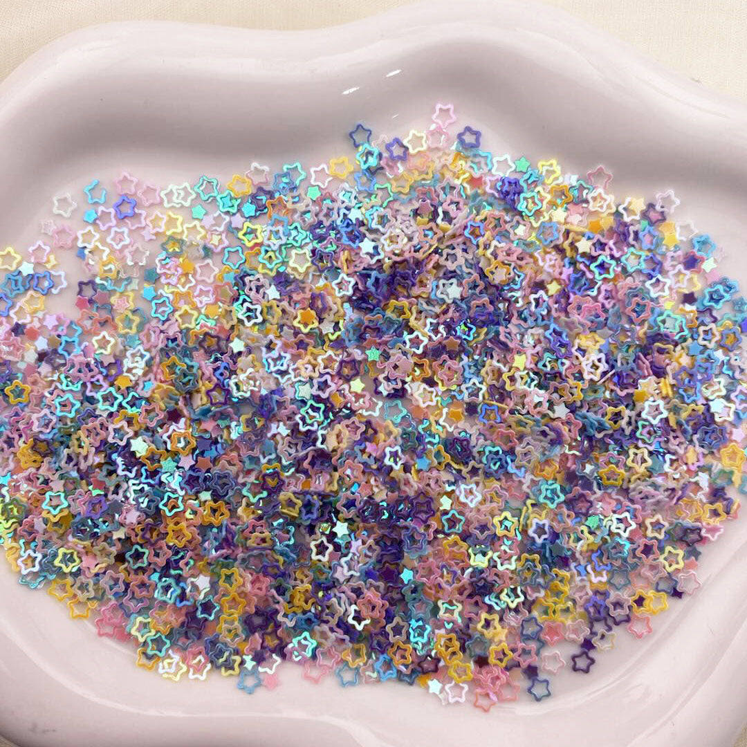 FS6955-Hollow Five-Pointed Stars Sequins For Jewelry Making and Art Decorations Zoe DIY Wholesale