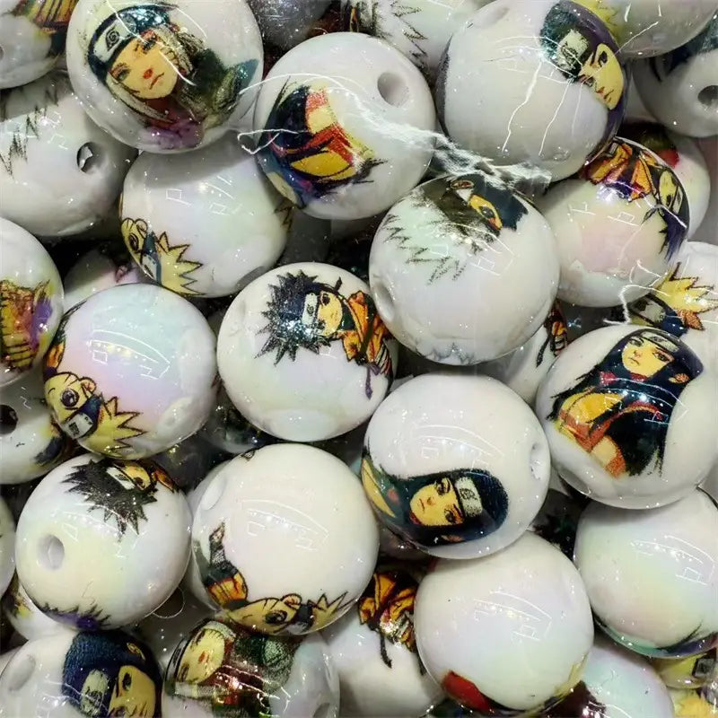 FS6787-16MM Naruto Pattern Beads White Background Zoe DIY Wholesale