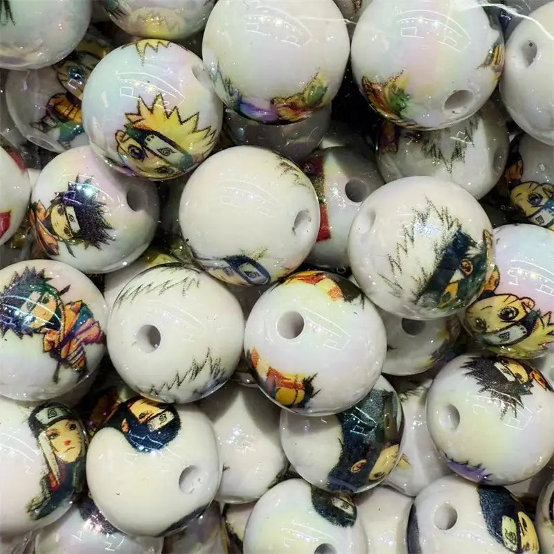 FS6787-16MM Naruto Pattern Beads White Background Zoe DIY Wholesale
