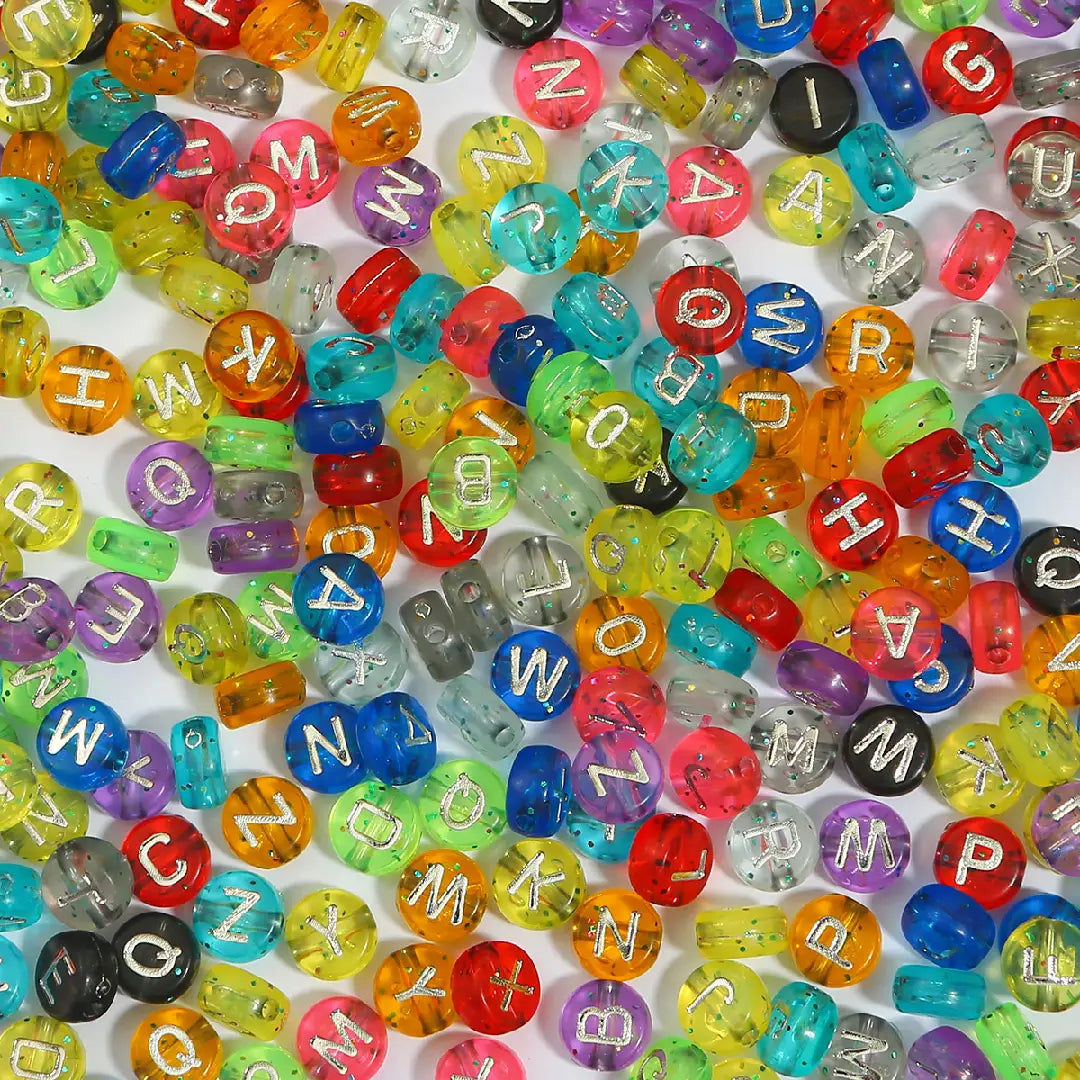 FS6758-4*7MM Transparent Colored Acrylic English Letter Beads Zoe DIY Wholesale