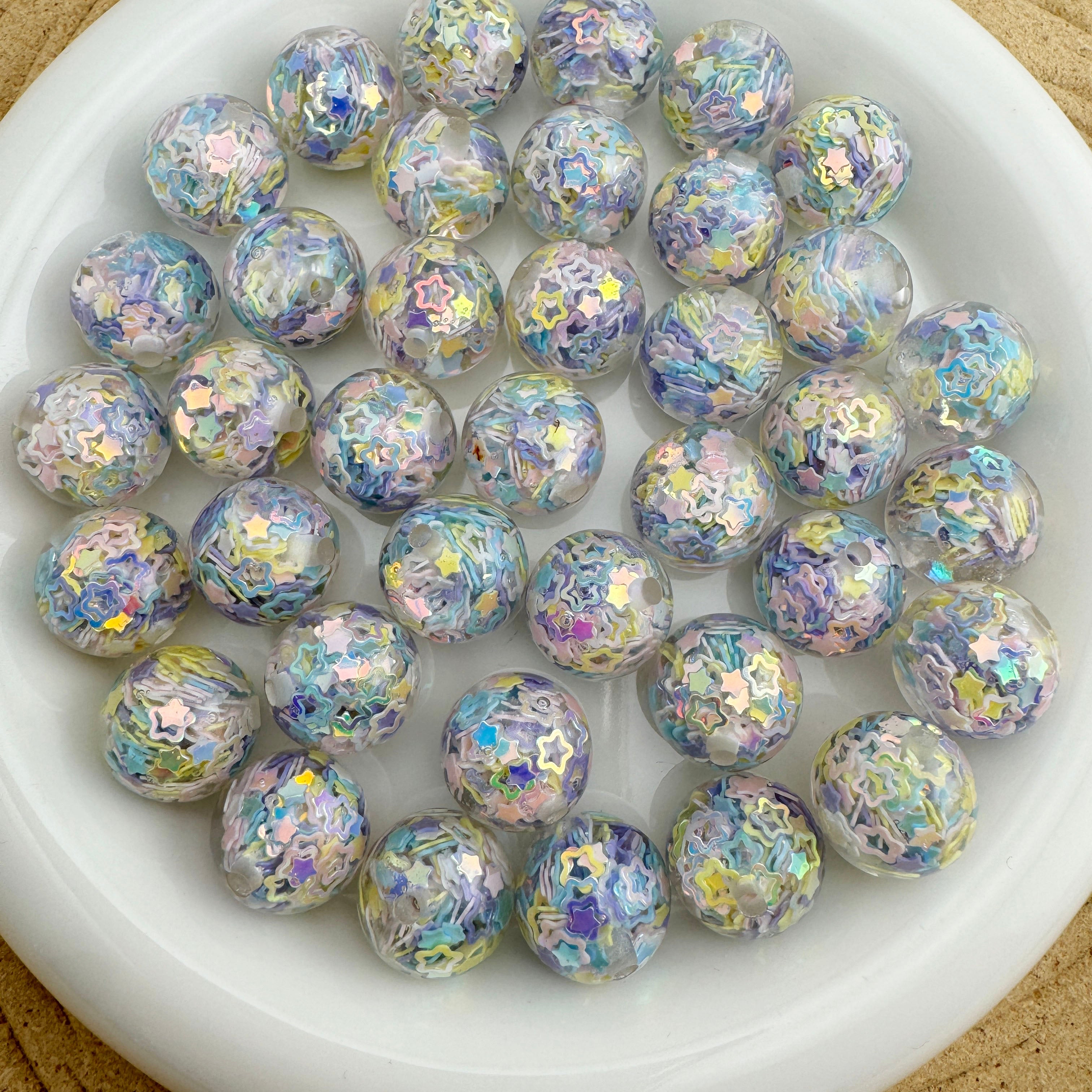 FS1725-Star Flash Chips Resin Beads Fit For Beadable Pens Zoe's DIY Shop