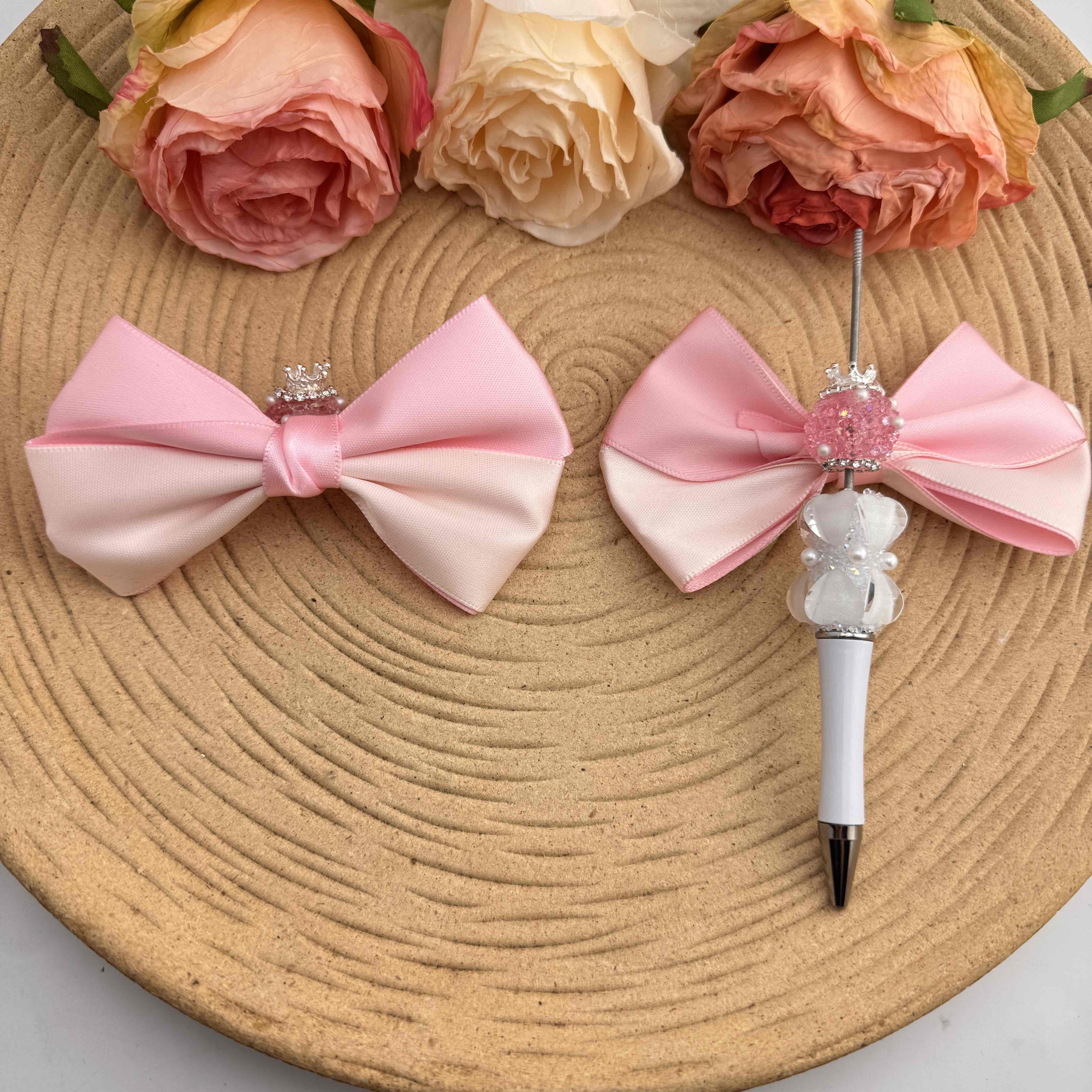 16mm Sugar Beads With Bow For Beadable Pens Keychain Making Zoe DIY Wholesale