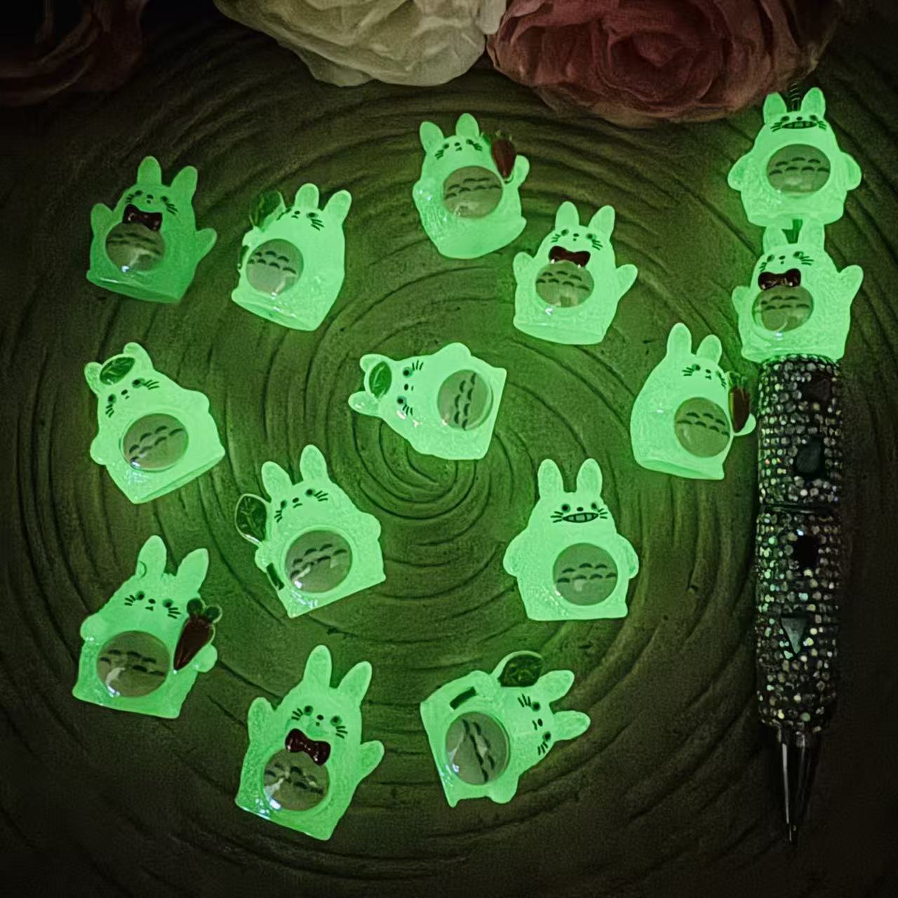 FS10164-3D luminous Totoro Beads Fit For Pen