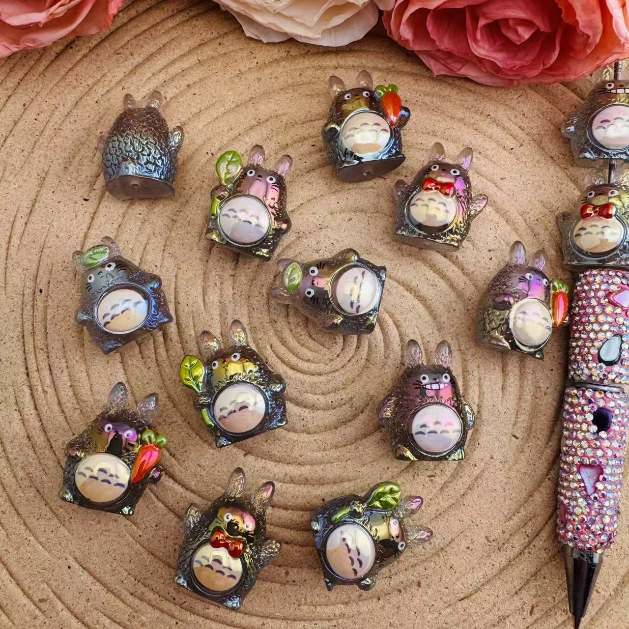 FS10164-3D luminous Totoro Beads Fit For Pen