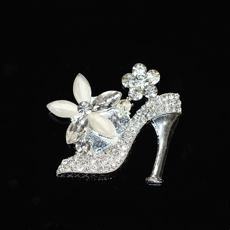 FS10443 Rhinestone Gold-plated High-heeled Shoe Pendant - Zoe DIY Wholesale