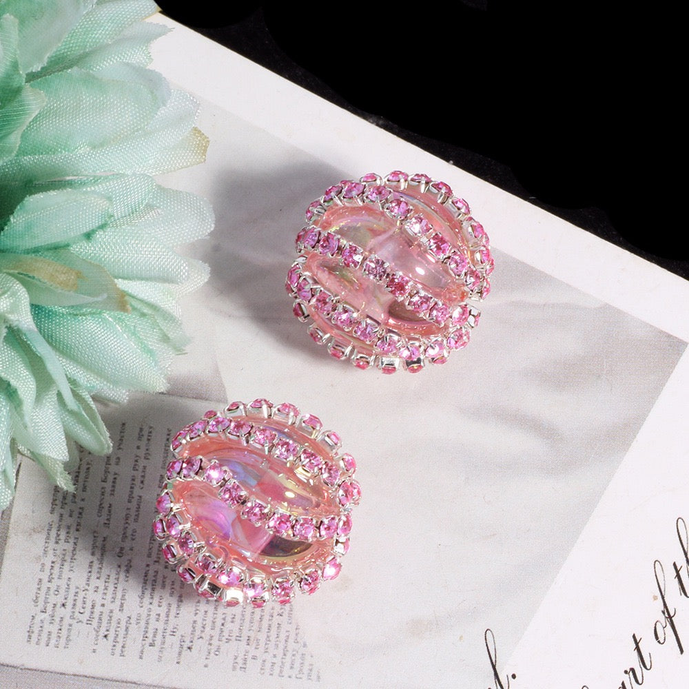 Acrylic Beads UV Coating Shiny Rhinestones Chains Multi-Color Translucent
