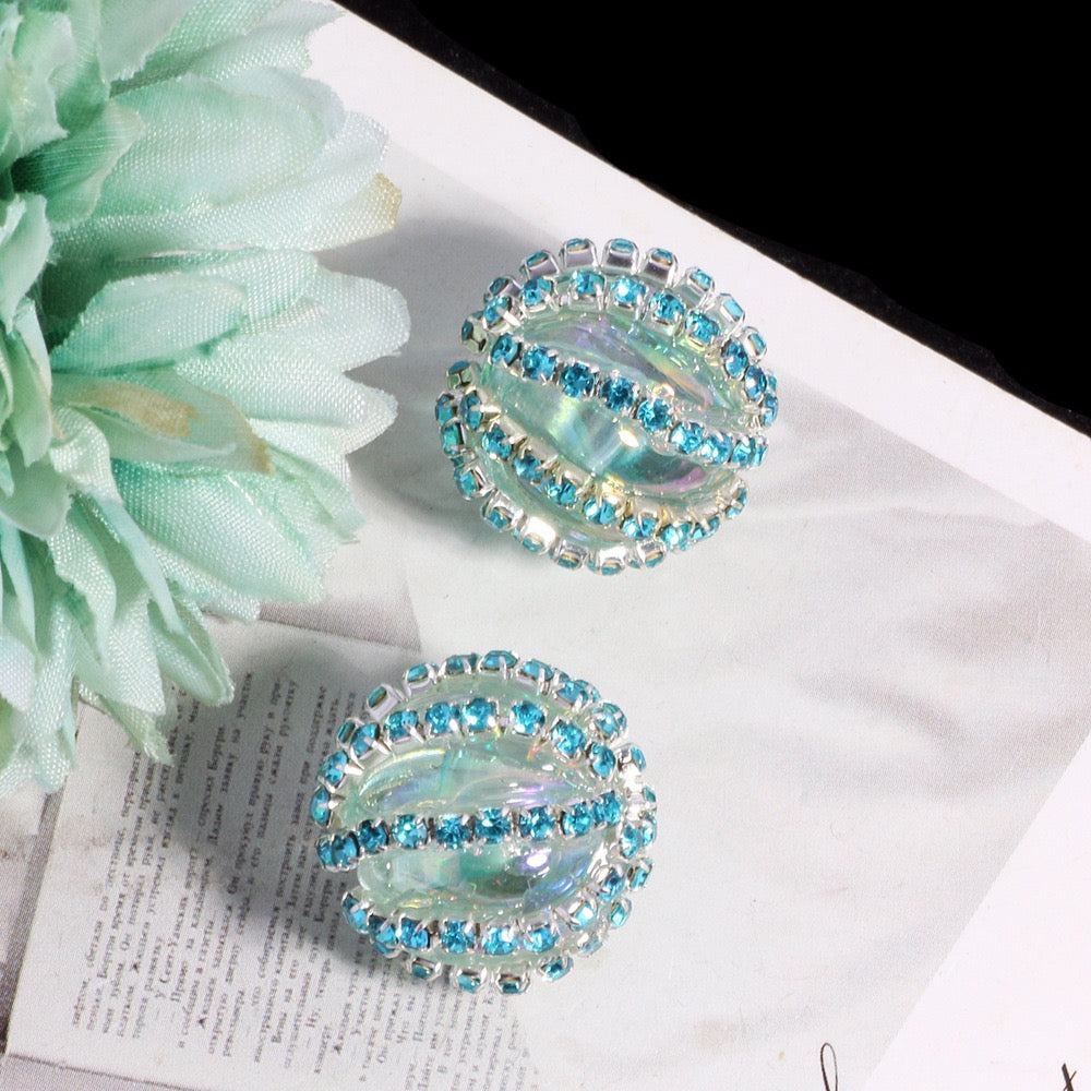 Acrylic Beads UV Coating Shiny Rhinestones Chains Multi-Color Translucent