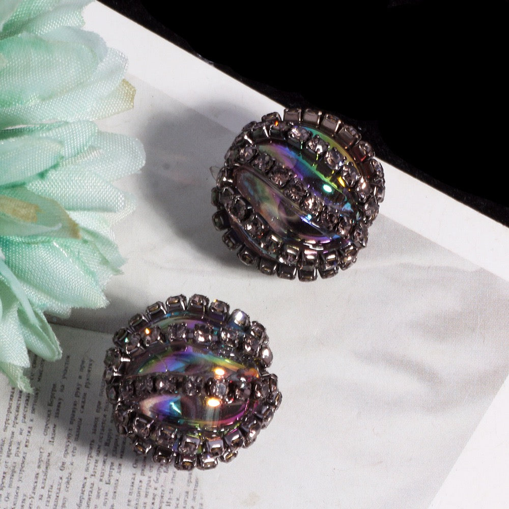 Acrylic Beads UV Coating Shiny Rhinestones Chains Multi-Color Translucent