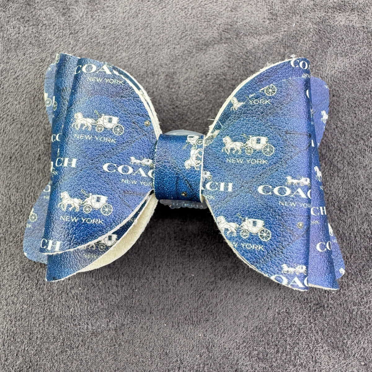 Vintage Carriage Letter Printed hree Layer Fabric Bowtie Sugar Beads,with AB Rhinestones