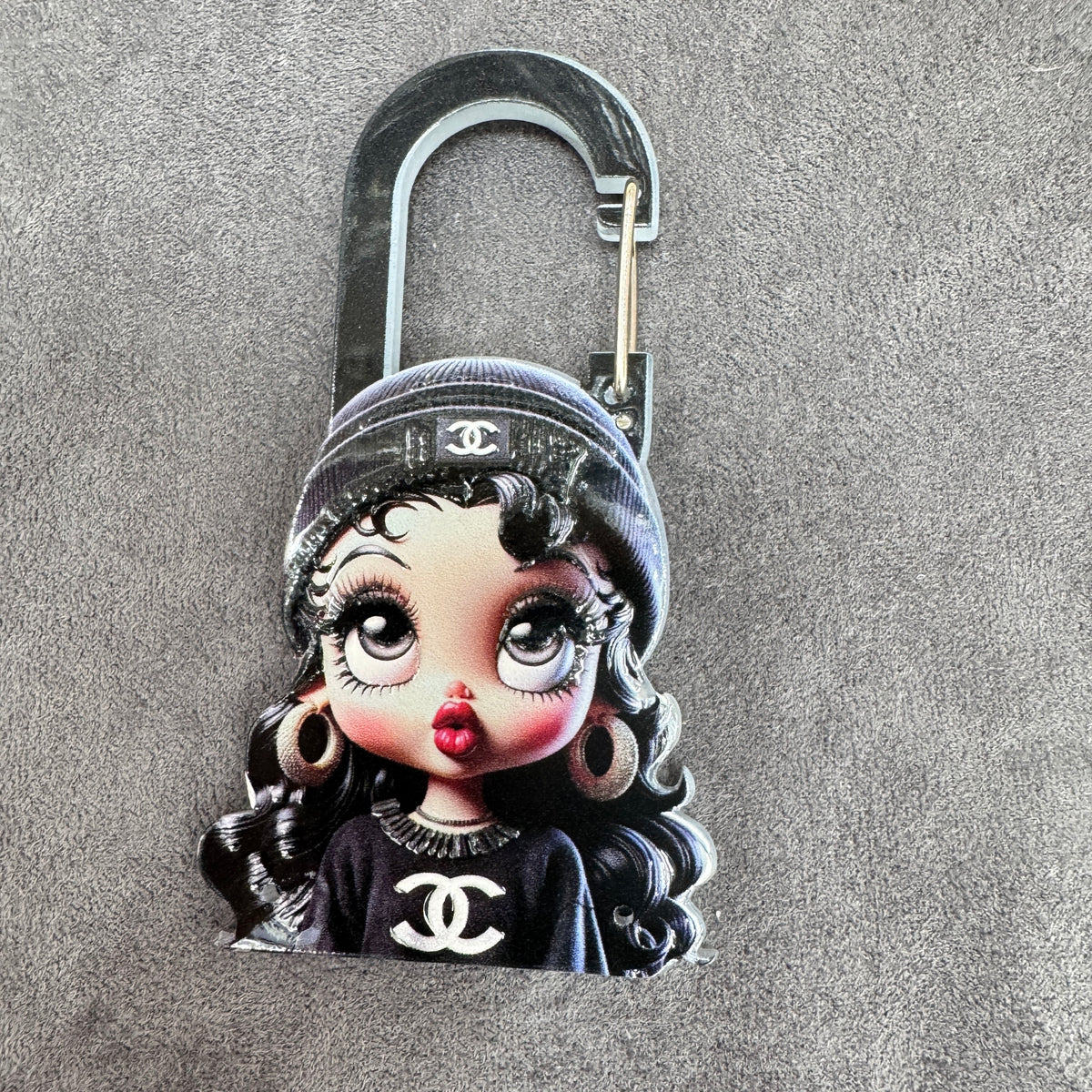 Curly Hair Cartoon Girl Bag Charm Pendants,Decorative Bag DIY Accessories,As Picture Shows