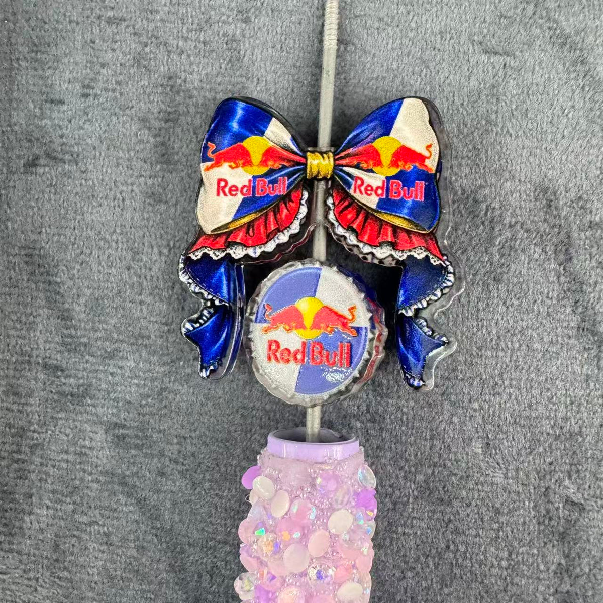 RedBull Acrylic Bow Beads  For Beadable Pen
