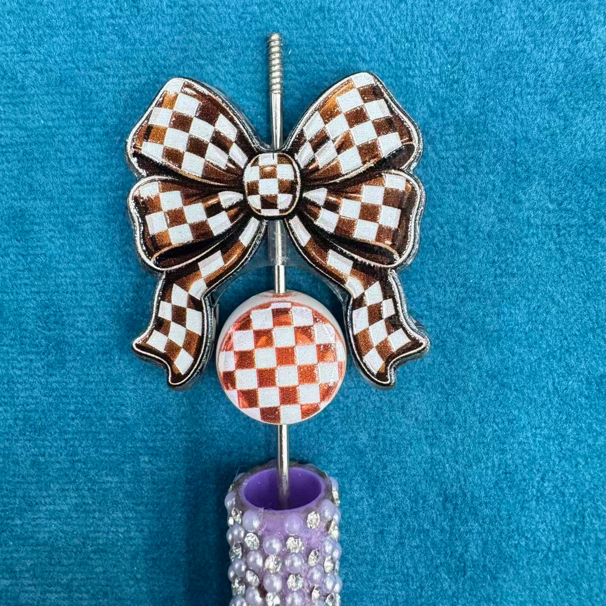 Brown Bow Acrylic Beads For Beadable Pen