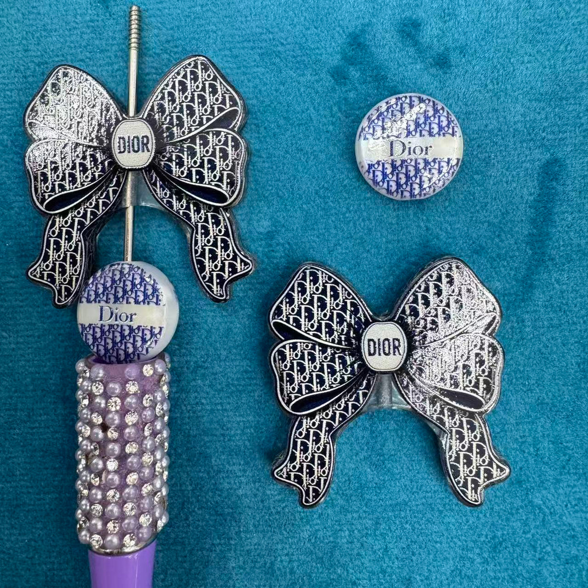 Super Brand Designer Bow Acrylic Beads For Beadable Pen