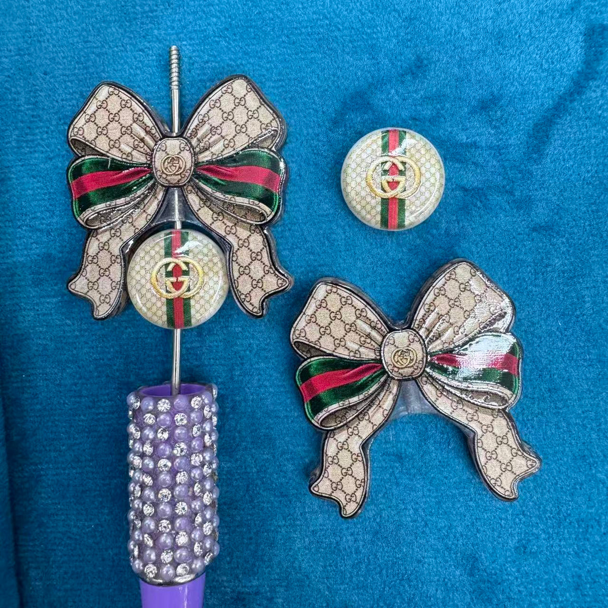 Super Brand Designer Bow Acrylic Beads For Beadable Pen