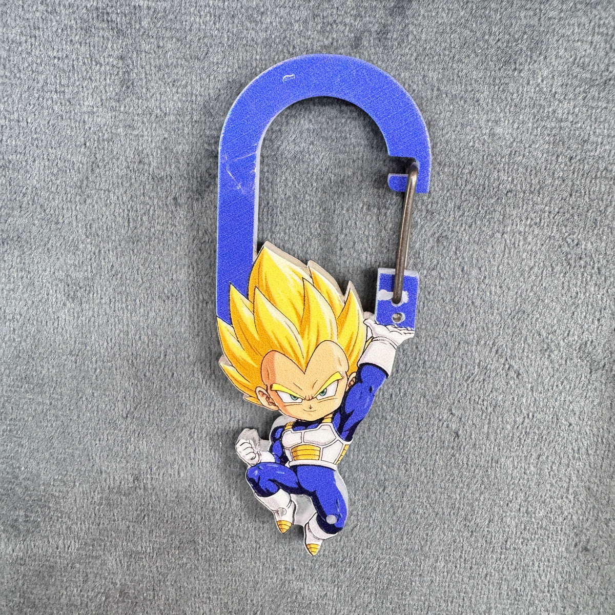 Dragon Ball Super Saiyan Vegeta Acrylic Carabiner Keychain, Anime Saiyan Warrior Bag Charm, Key Ring Clip Accessories