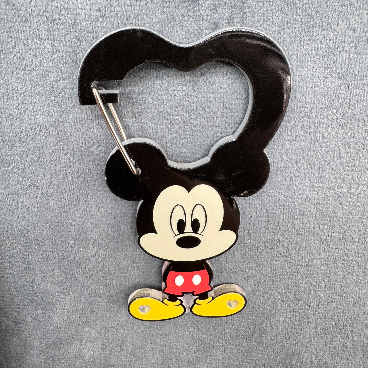 Cute Mickey Mouse Acrylic Heart Carabiner Keychain, Classic Disney Cartoon Mouse Bag Charm, Key Ring Clip Accessories