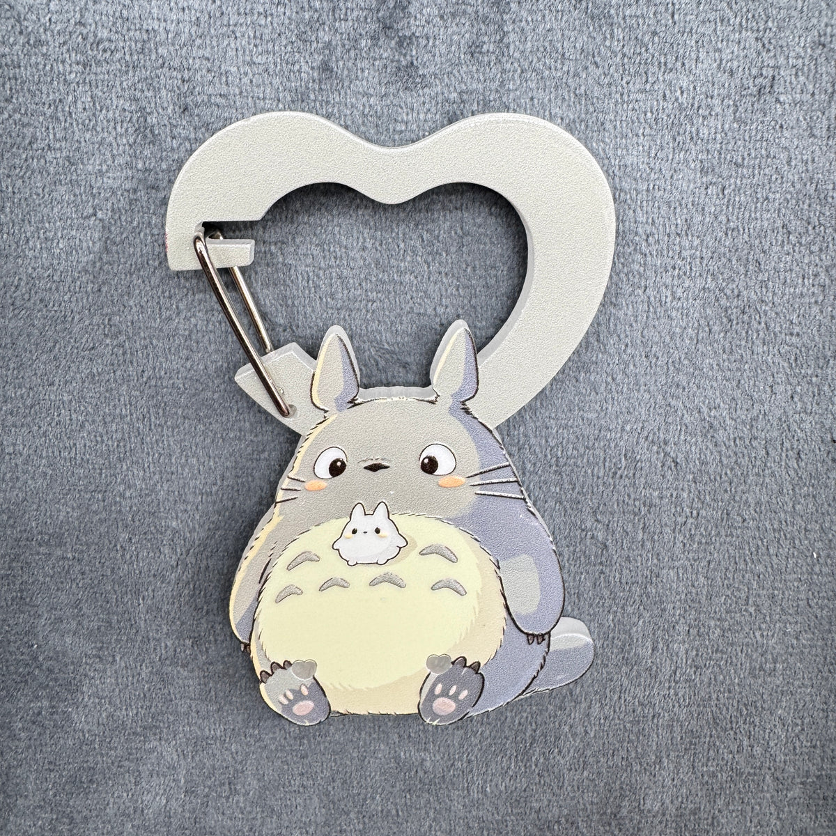 Cute My Neighbor Totoro Acrylic Heart Carabiner Keychain, Studio Ghibli Grey Totoro Bag Charm, Key Ring Clip Accessories