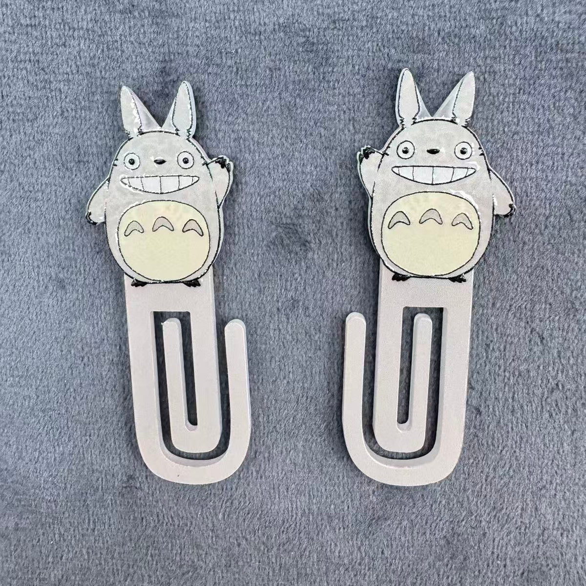 Cute Studio Ghibli Totoro Acrylic Paper Clip Bookmark Set, My Neighbor Totoro Kawaii Grey Stationery Accessories, Page Marker Clip for Office & School