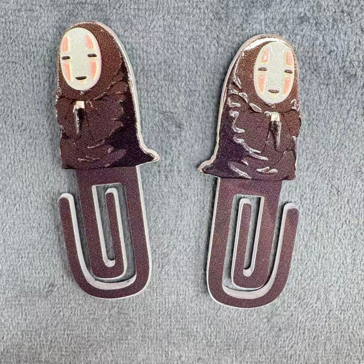 Cute Studio Ghibli No-Face Acrylic Paper Clip Bookmark Set, Spirited Away Kaonashi Anime Kawaii Stationery Accessories, Page Marker Clip for Office & School