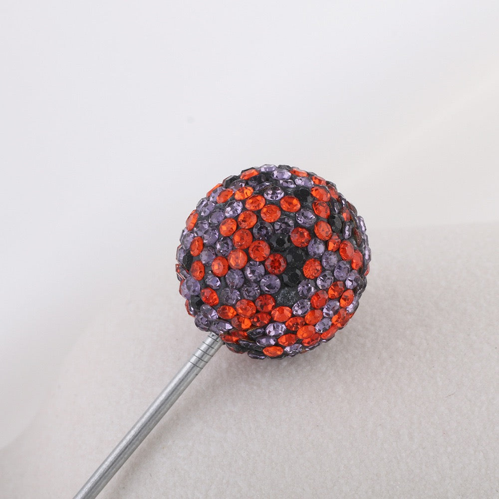 20mm Bling Rhinestone Disco Ball Beads Set, Sparkly Crystal Clay Pave Round & Tube Spacer Beads for DIY Craft Supplies, Beadable Pens & Keychains Accessories