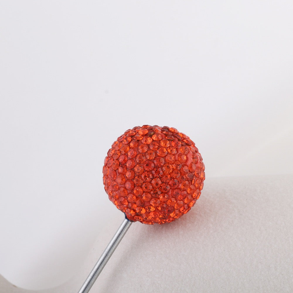 20mm Bling Rhinestone Disco Ball Beads Set, Sparkly Crystal Clay Pave Round & Tube Spacer Beads for DIY Craft Supplies, Beadable Pens & Keychains Accessories