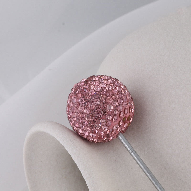 20mm Bling Rhinestone Disco Ball Beads Set, Sparkly Crystal Clay Pave Round & Tube Spacer Beads for DIY Craft Supplies, Beadable Pens & Keychains Accessories