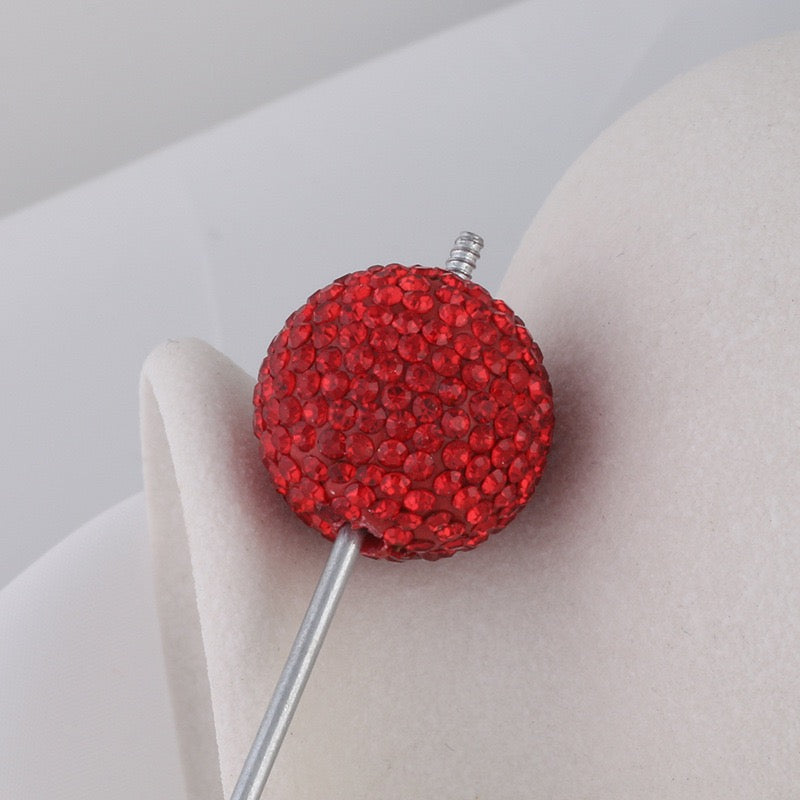 20mm Bling Rhinestone Disco Ball Beads Set, Sparkly Crystal Clay Pave Round & Tube Spacer Beads for DIY Craft Supplies, Beadable Pens & Keychains Accessories