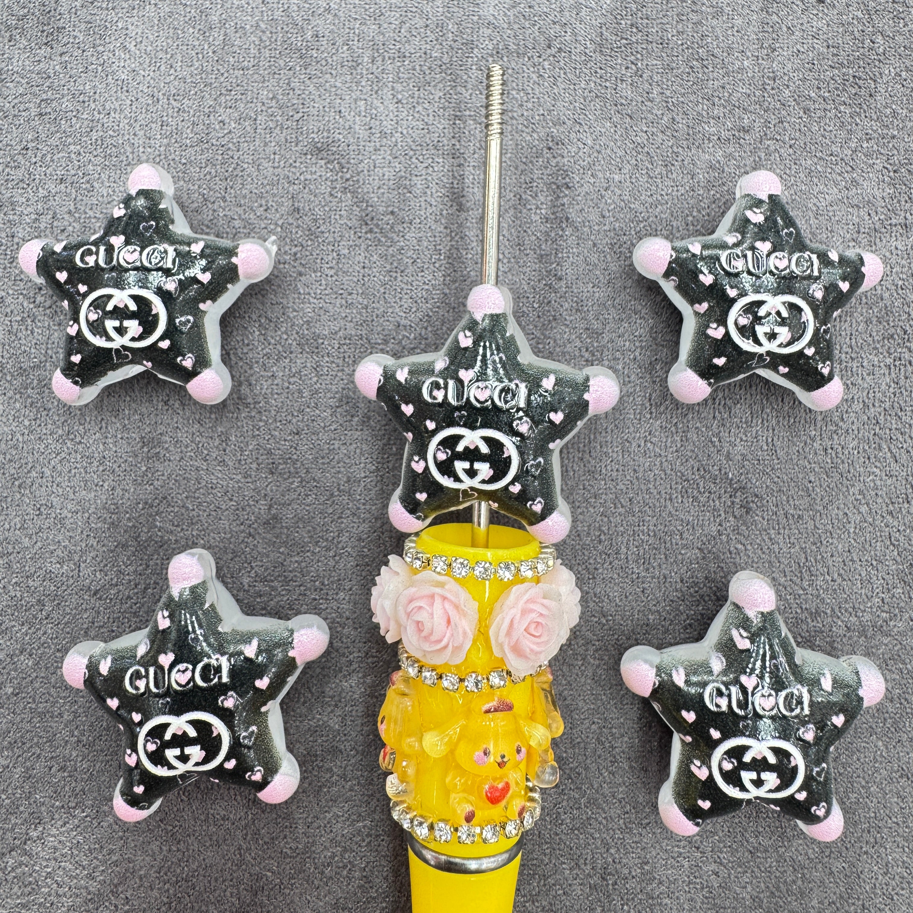 Chubby Five‑Point Star Acrylic Focal Beads Series As Picture Shows